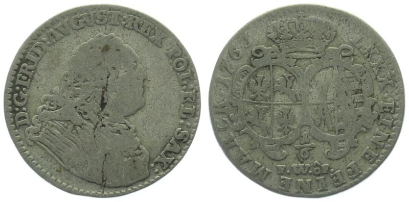 Saxe-Albertine 1/6 Taler 1763 FWoW